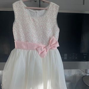Girls white and pink fancy dress